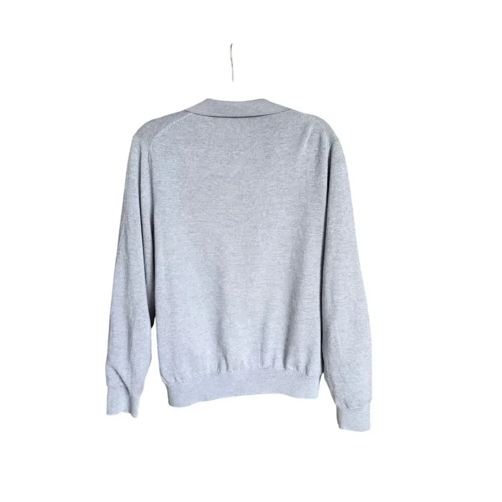 Fairway & Greene 100% merino wool men’s pullover lined sweater medium gray golf